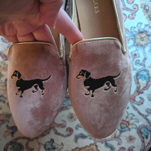 NWOT Jack Rogers Dachshund Velvet Flats